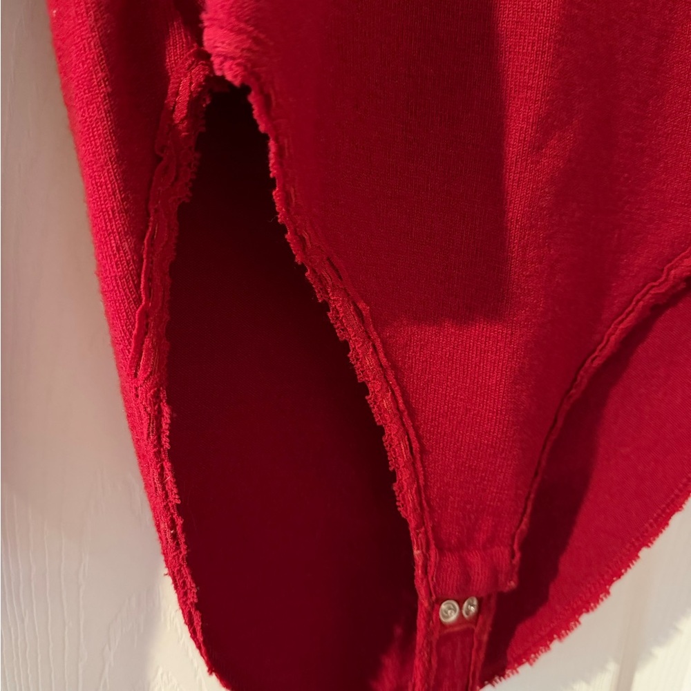 DKNY Women's Vibrant Red Turtleneck Sweater Bodysuit - Picture 2 of 4